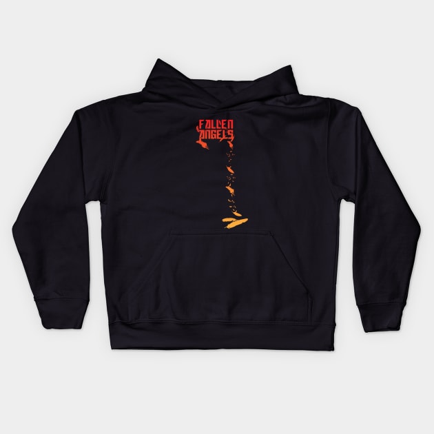 Fallen angels-orange/red Kids Hoodie by God Given apparel